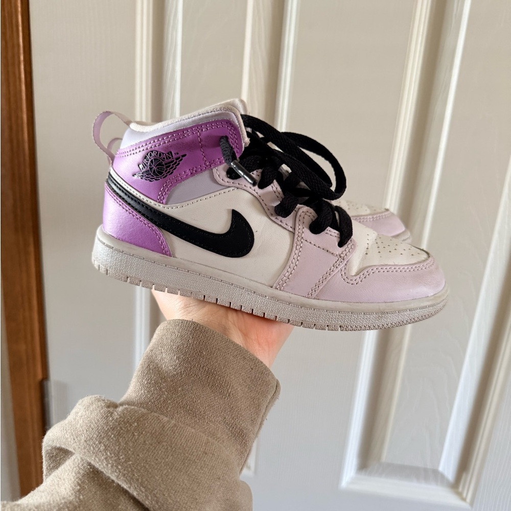 Jordan Kids' Purple and White High-Top Sneakers